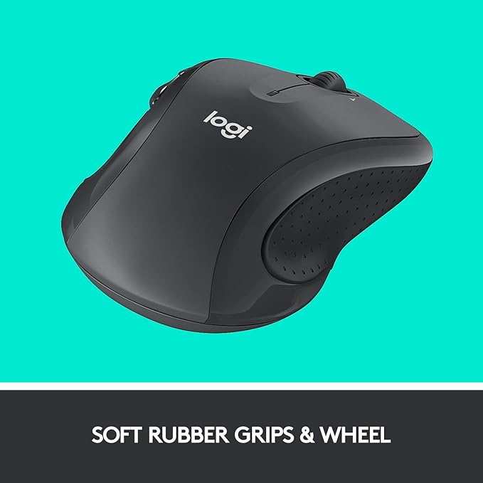 Logitech M510 Wireless Mouse 2.4 GHz with USB Unifying Receiver 1000 DPI Laser-Grade Tracking 7-Buttons 24-Months Battery Life PC/Mac/Laptop - Graphite