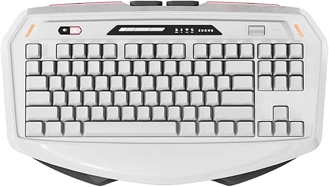 ZORNHER MAX870 Wireless Mechanical Gaming Keyboard80% White Custom Creamy Sound Keyboard with Shine Through PBT KeycapsPre-lubed Linear SwitchesHot-SwappableRGB Backlit2.4GHz/USB-C/BT5.0