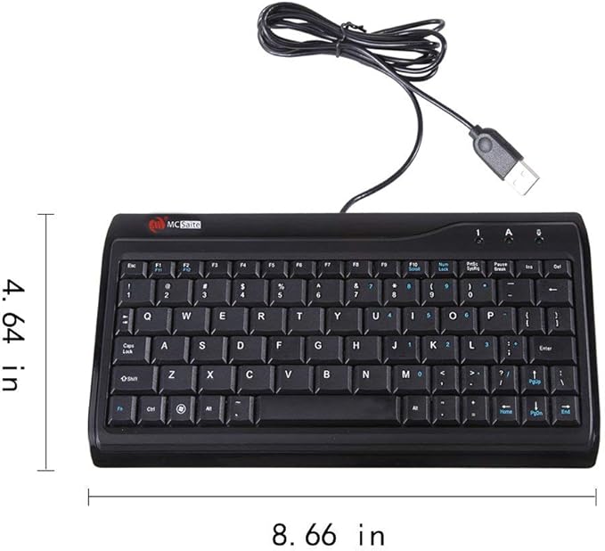 Super Mini Wired Keyboard MCSaite Full Size 78 Keys Keypad Small Portable Fit with Professional or Industrial Use for Computer Laptop Mac Notebook