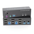 4K KVM Switch 3 Monitors 2 Computers Triple Monitor Displayport 2HDMI USB 3.0 KVM Switches 4K@60HzSupport Extended/Mirror Mode Share 3 USB 3.0 Ports with EDID Adaptive 2*USB Cables and Controller