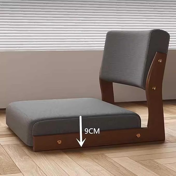 ELEFOCUS Tatami Chair Accent Furniture Timber Meditation Floor Chair Portable Japanese Legless Floor Seat Chair Lazy Sofa(Color2)