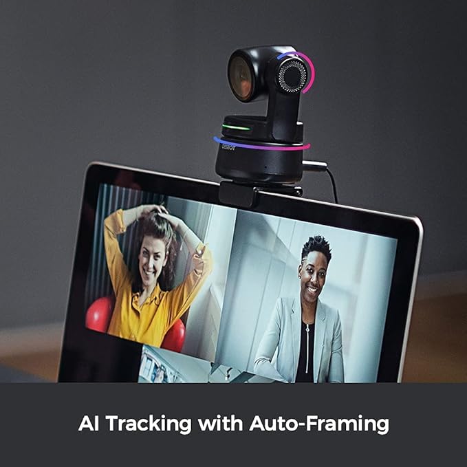 OBSBOT Tiny 1080P PTZ Webcam with AI Tracking Auto Framing Noise Reduction and Gesture Control