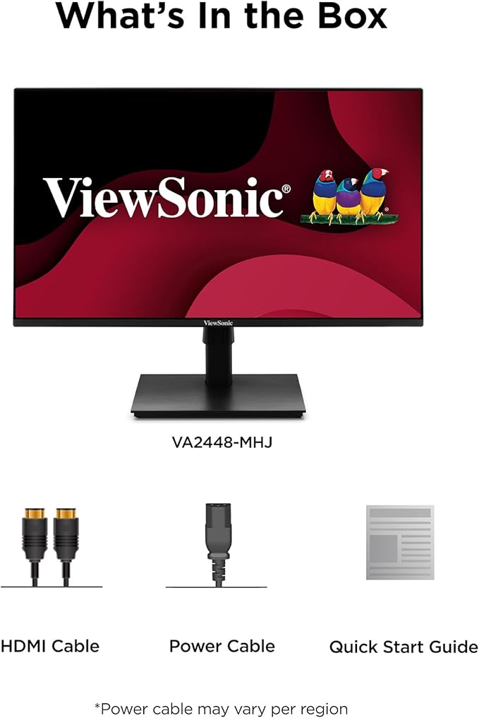 Viewsonic VA2448-MHJ 24 Inch Full HD 1080p IPS Monitor with 120Hz Advanced Ergonomics Eye Care HDMI and VGA Inputs for Home and Office
