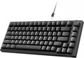 ATTACK SHARK Ajazz AK820 Mechanical Keyboard with CNC Knob Control75% Gasket Mount Keyboard and Detachable USB Wired Gaming Keyboard for Win/MacWhite LightNKROBlue Clicky Switch(Black)