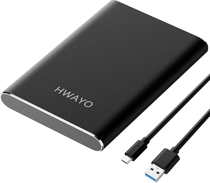 1TB Portable External Hard Drive USB3.1 Gen 1 Type C Ultra Slim 2.5'' HDD Storage Compatible for PC Desktop Laptop Mac Xbox One (Black)