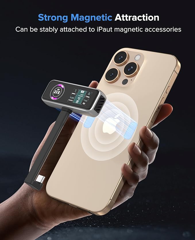 ZIKE Z791C Magnetic Portable SSD 512 GB External SSD Built-in Fan 4K 120fps ProRes Video Recording USB3.2 Gen2 up to 990MB/s Supports PD3.0 Port 27W Charging Compatible with iPhone 17/16/15
