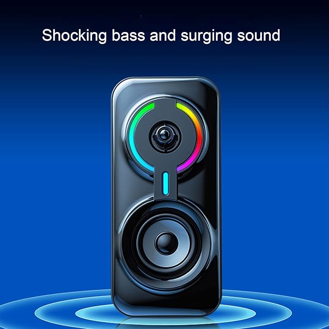 Desktop Computer Wired Speaker Stereo Speaker System with RGB LED Lights Gaming Computer Speaker with Subwoofer USB Powered 35mm. AUX Audio for PC Laptop TV Portable Sound