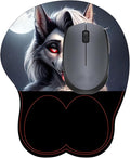 Cute 3D Anime Girl Mouse Pad with Soft Gel Wrist Rest Support Anti-Slip Furry Gaming Oppai Mousepad Cartoon Kawaii Ergonomic Mouse Mat 2way Skin (loonaa)