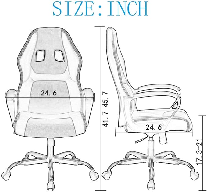Office Chair Gaming Desk Racing Gaming Chair PC Gaming Ergonomic Racing Heavy Duty Office Video Game Chair PU Leather Racing Chair for Home Office Computer Gaming Chairs Video Game Chairs - Blue