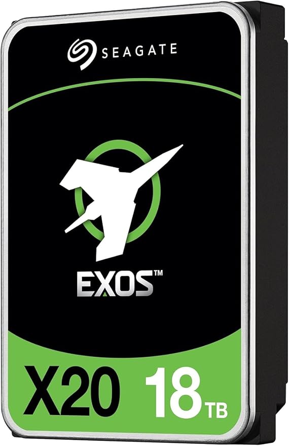 Seagate ST18000NM003D 18TB Exos X20 SATA Hard Drive 3.5 HDD SATA 6Gb/s 7200rpm 256MB Cache 512E 4.16ms NCQ