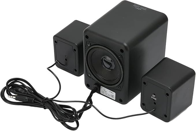 ciciglow PC Speakers D‑221 Computer Speaker Deep Bass 2.1 Channel Mini Desktop for Desktop Mobile Home Office Party Laptop (Black)