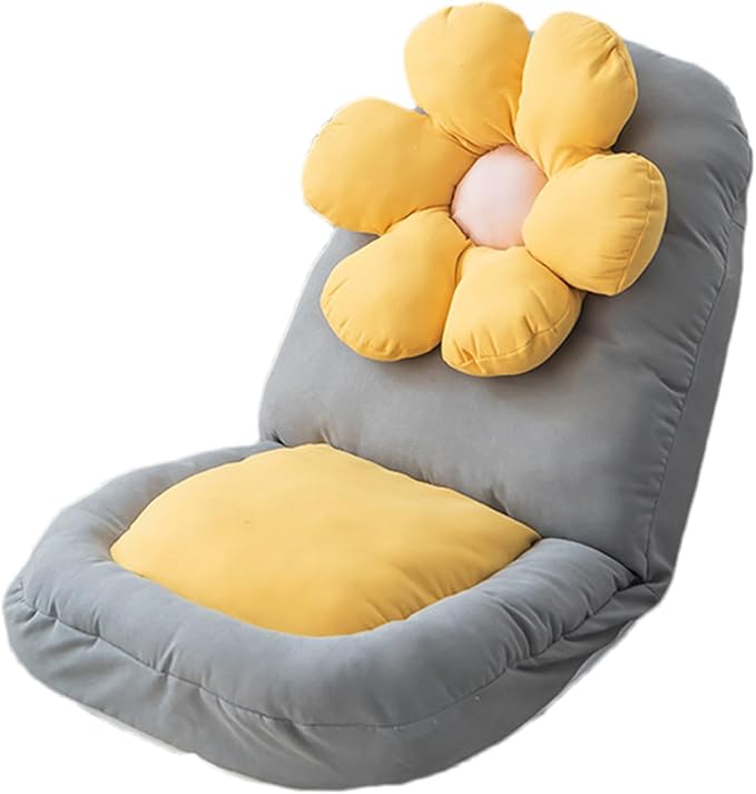 Floor Chairs Adjustable 5-Position Floor Lounger Floor Chairs with Back Support for Adults Gaming Floor Seat for Living Room Folding Lazy Sofa ChairC