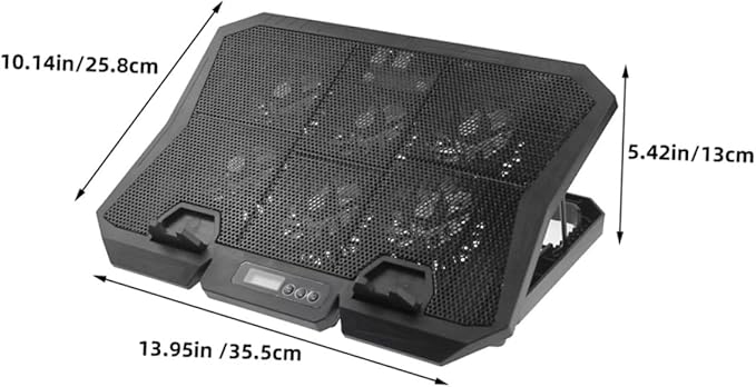 Laptop Cooling Pad 15.6 Inch with 6 Fans Quiet USB Powered Laptop Cooler Stand for Gaming and Office Use Adjustable Speed Blue LED Fan Cooling Base