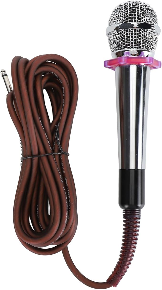 Dynamic Moving Coil Microphone Clear Sound Handheld Zinc Alloy Microphone Toughened Sound Head with Heart Shaped Pickup Design Metal Mesh Structure for Protection