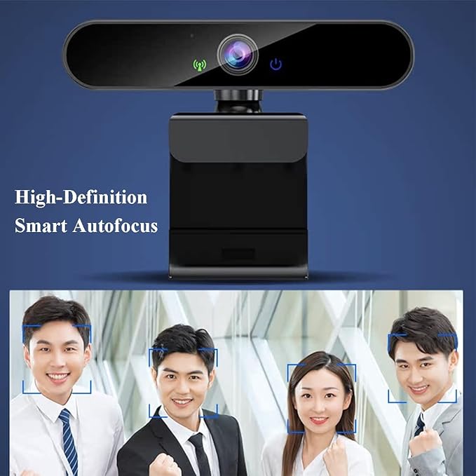 GIZNXBA Full HD Webcam Streaming with Auto Light Correction Noise Reduction Mics Wide-Angle Lens HD USB Webcam with Autofocus for Desktop PC Or Laptop(1080P)