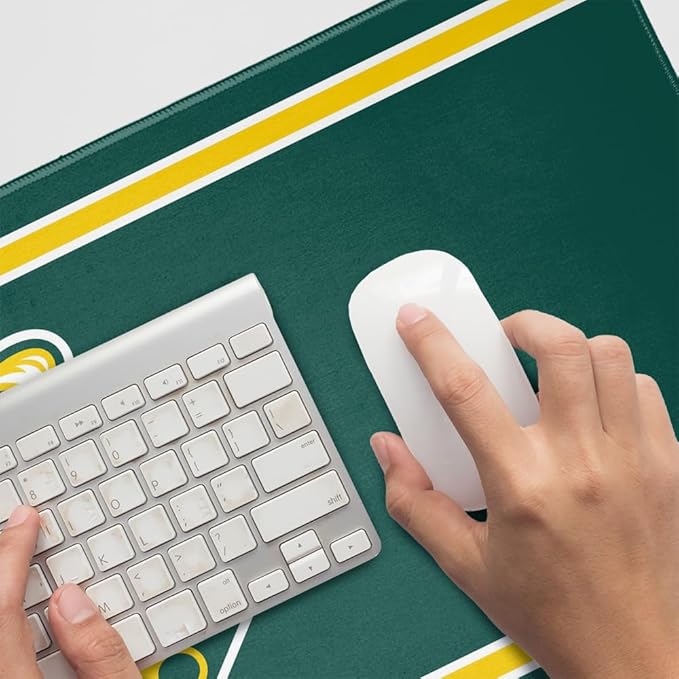 Clarkson University Golden Knights Primary Logo Stripes Large Gaming Mouse Pad Desk Mat with Stitched Edges Non-Slip Base for Gamer Home and Office 31.5 x 15.7
