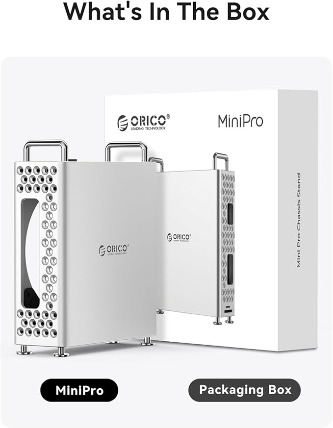 ORICO MiniPro Aluminum Stand for Mac mini M4/M4 Pro Vertical Mount Holder Case Durable Mini PC Accessories for Mac mini M4 (MS10)