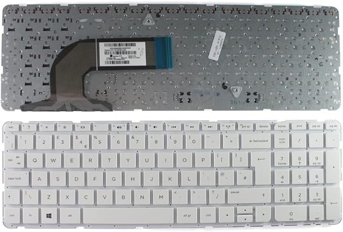 Power4Laptops UK Layout White Replacement Laptop Keyboard Compatible with HP Pavilion 15-e010AX