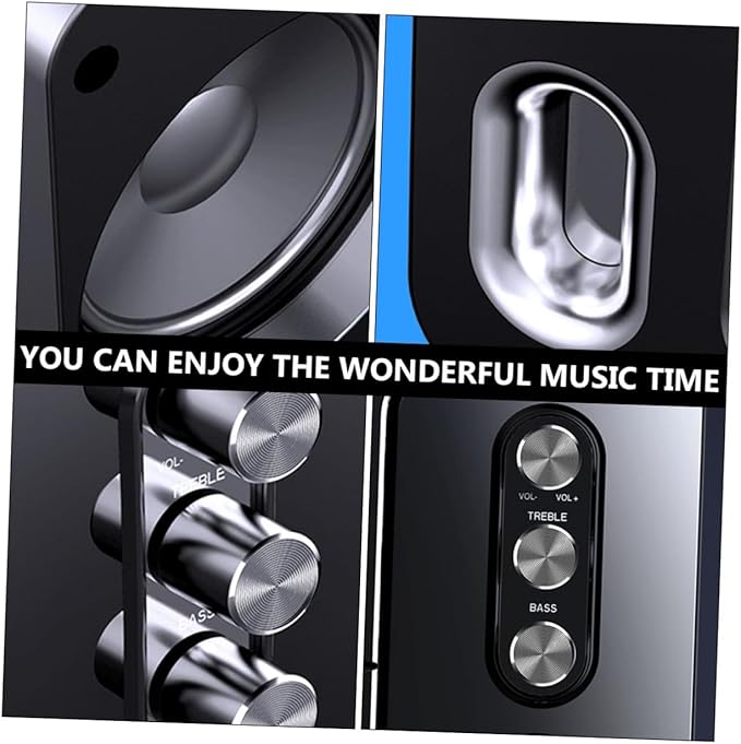 USB Computer Laptop Desktop Speaker 3D Surround Sound Portable Loudspeaker with Deep Bass Compact Black Speaker for Home and Office Use