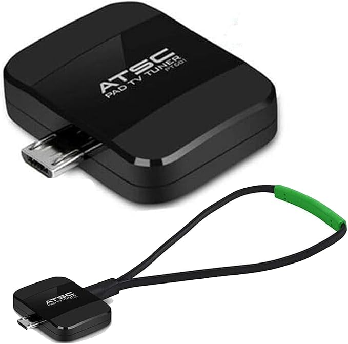 Micro USB TV Tuner Card with Type C Adapter - Watch Live TV Anywhere Freeview HD Receiver Wireless HDTV Stick Tuner USB Antenna for Android Phone Tablet PC - No Internet Needed