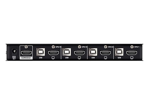 ATEN CS784H 4-Port USB HDMI KVM Switch - 4K UHD 60Hz Audio Support Peripheral Sharing USB 2.0 Hub Remote Port Selector – Control 4 HDMI Computers with One Keyboard Mouse Monitor