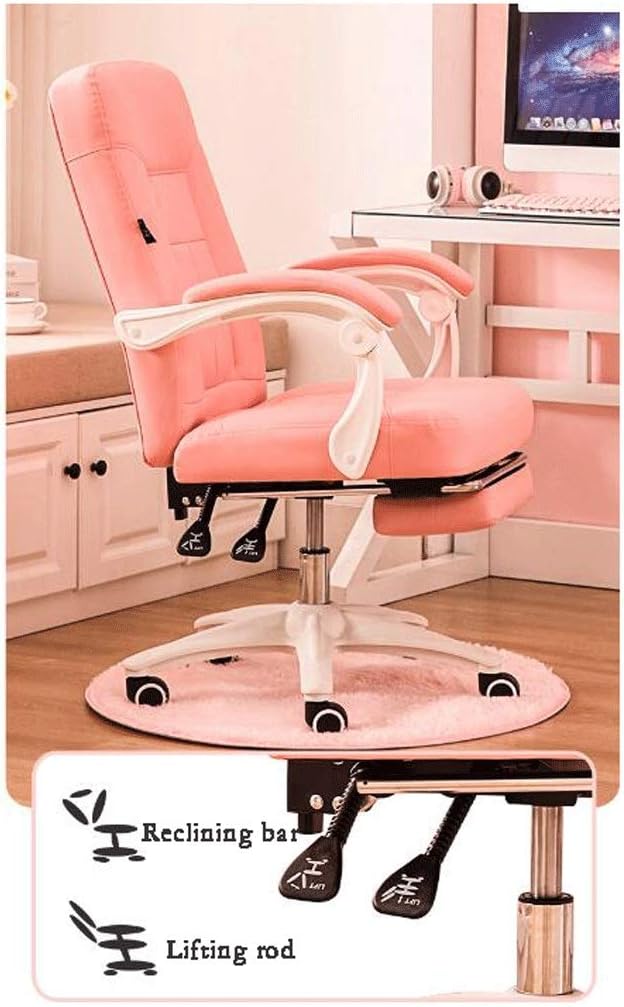 YYDS Chair E-Sports Anchor Gaming Chair High-Back Executive Ergonomic Swivel Chair Comfortable Video Gaming Chair with Footrest Ergonomically (Color : White Size : Nylon feet)
