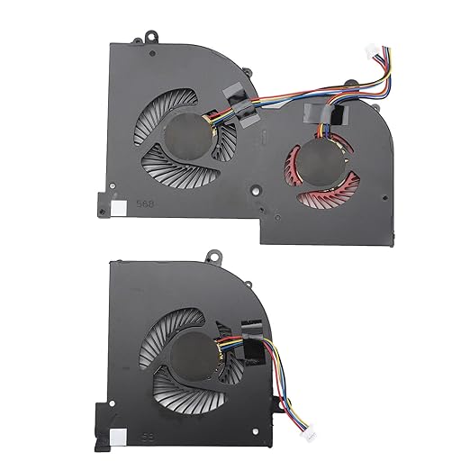 Cooling Fan Laptop Cooler Fan Replacement Compact Aluminum Quiet 4 Pin Power Connector for MS 16Q5 for P65 (CPU and GPU)
