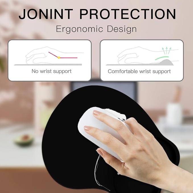 Mousepad Bigfoot Fishing Fish Sasquatch Ergonomic Wrist Support Non-Slip Base Mouse Mat with Wrist Rest Computer Mousemat for Desk Work Accessories Pad