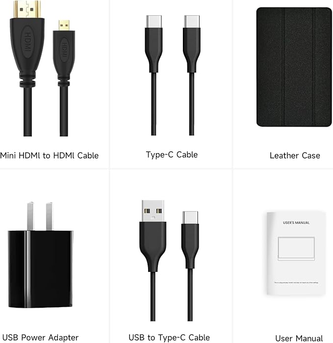 AYY 15.6 Inch Portable Monitor 1080P FHD USB-C HDMI External Display for Laptop Phone MAC PS5 Switch Xbox Ultra-Slim 100% sRGB Portable Second Screen with Dual Speakers &amp Smart Cover IPS Black