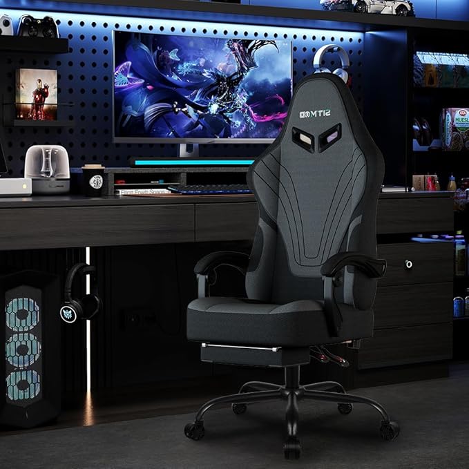 SITMOD Gaming Chair - 150° Reclining Ergonomic Gaming Chairs for Adults with Footrest &amp Premium Fabric Big and Tall Computer Chair for Home Game Room Gamer Chair &amp Silla Gamer Supports 400 l