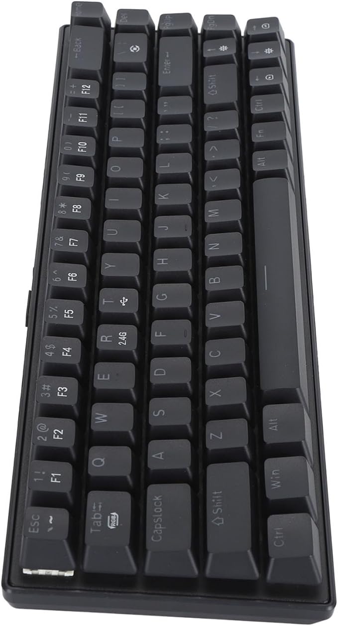 Mechanical Keyboard 2000mAh Blue Switches 3 Modes 2.4G Gaming Mechanical Keyboard for Smartphones for Tablets (Black)