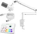 FIFINE All-in-one Audio Kit XLR Podcast Dynamic Mic with Tap-to-MuteXLR Cable &amp Adjustable Low Profile Arm Audio Mixer Mic with 48V Phantom Power for Gaming Studio-K688W+BM88W+SC8W+L9W