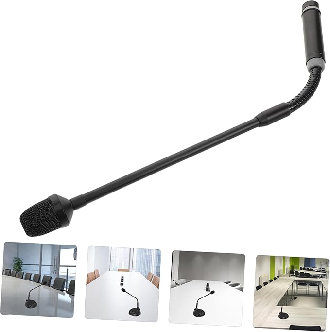 Vaguelly Professional Gooseneck Microphone Pin XLR Male Connector Sturdy Metal Design for Stage Dj Conference and Bar