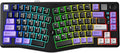 LEOBOG A75 Alice Keyboard Tri-Mode Ergonomic Gaming Keyboard with RGB Backlit Functional Knob Joystick 75% Layout Hot-Swap Gasket Custom Keyboards for Win Mac PC Gamer-Black