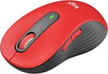 Logitech Signature M650 L Full Size Wireless Mouse - for Large Sized Hands 2-Year Battery Silent Clicks Customizable Side Buttons Bluetooth for PC/Mac/Multi-Device/Chromebook - Classic Red