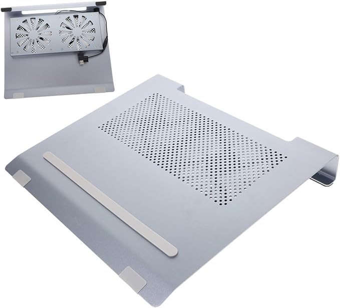 Laptop Cooler Cooling Pad for Notebooks Up to Dual Fans for Enhanced Airflow Elevation for Comfort Stable Mesh Design Efficient Heat