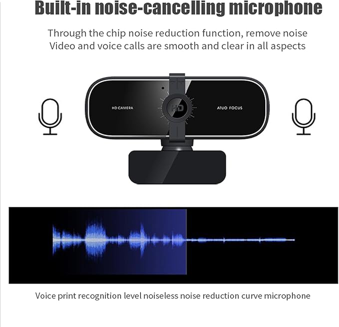 Webcam 4K Streaming Webcam with Remote Compatible with Sensor Noise-Canceling Dual Mics Computer Camera Auto-Focus Low Light Correction Ideal for Streaming OBS PCLaptopDesktop