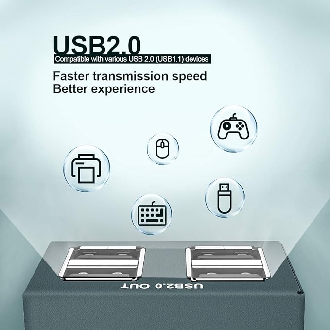 USB 2.0 Hub Extender Kit - 4 Hubs 165ft (50m) Up to Cat7 LAN Plug &amp Play No Driver Needed