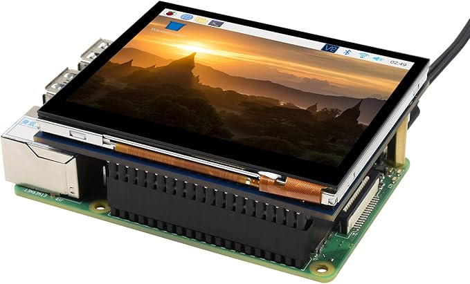 3.5inch DPI LCD Compatible with Raspberry Pi 5/4B/3B+/3B/2B/Zero/Zero W/WH/Zero 2W Capacitive Touch Screen 640x480 Resolution IPS LCDToughened Glass Cover Low Power