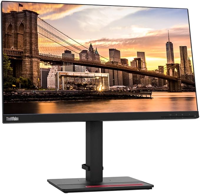 Lenovo ThinkVision T24i 23.8in 1920 x 1080 FHD IPS WLED-Backlit LCD 2-Pack Raven Black Monitor Bundle with HDMI VGA DisplayPort USB Hub MK270 Wireless Keyboard and Mouse Combo and Gel Mouse Pad