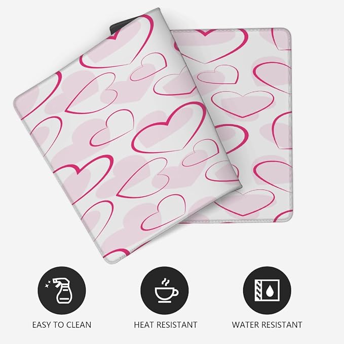 Large Mouse Mat Pink Valentine Love Computer Mousepad with Non-Slip Rubber Base Waterproof Mouse Pad Desktop Keyboard Pad for GamerHome School Laptop Office Accessories35.4x15.7 in