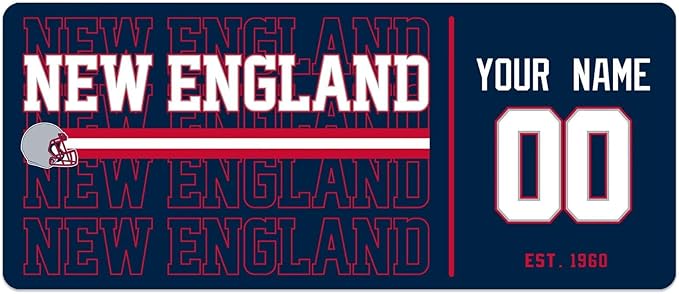 ANTKING New England Mouse Pad Custom Name and Number Desk Pad for Men Women Youth Gifts
