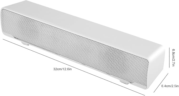 USB Wired Stereo Sod Music Player Computer Speakers for Desktop Laptop Smartphone(White)