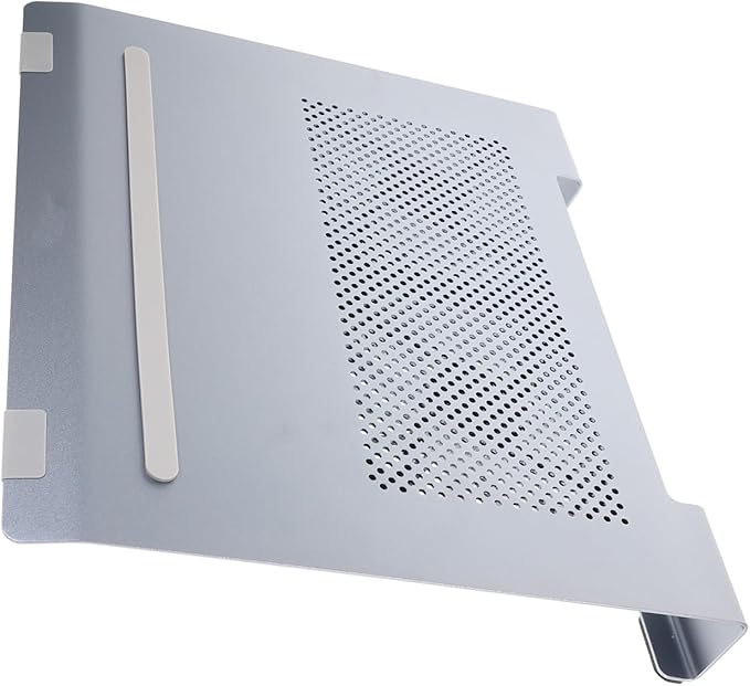 Aluminum Alloy Laptop Cooling Pad Stand with Adjustable Height and Dual USB Fans for Notebooks to 17.3 Inches Gray Compatible with Gaming and Office Use