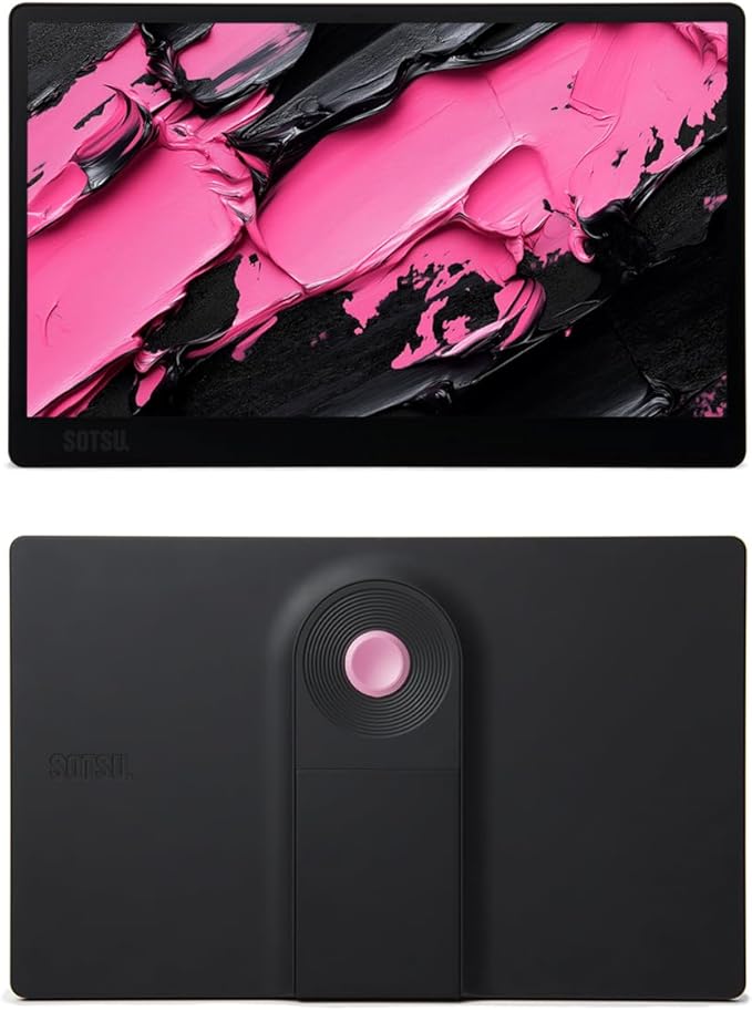 SOTSU SleekView 15.6 Portable Monitor | FHD 1920x1080 | 300 Nits | 100% sRGB | 60Hz | 6W | HDMI | USB-C | Lightweight | Gaming | Laptop | Smartphone | Travel | Sleek &amp Stylish Design