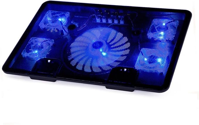 Laptop Cooling Pad with Quiet Fans Black Thin Cooling Stand for Gaming and Office Use Anti-Slip Design Notebook Radiator Compatible with Laptops