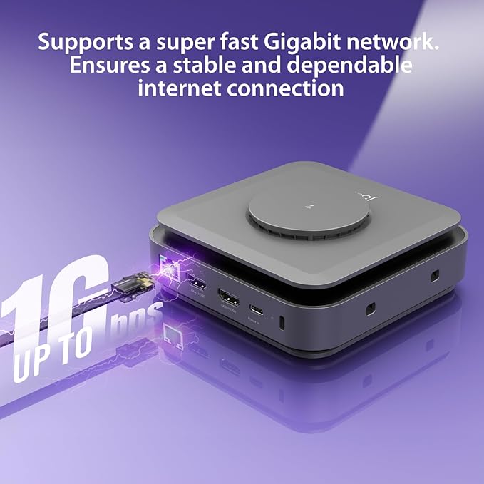 j5create USB-C Dock Dual 4K HDMI - Supports Dual Extended 4K Display for Windows and M1/M2/M3 MacBook Built-in 15W Magnetic Wireless Charger USB-A x 2 USB-C x 2 Gigabit ethernet (JCD3199)