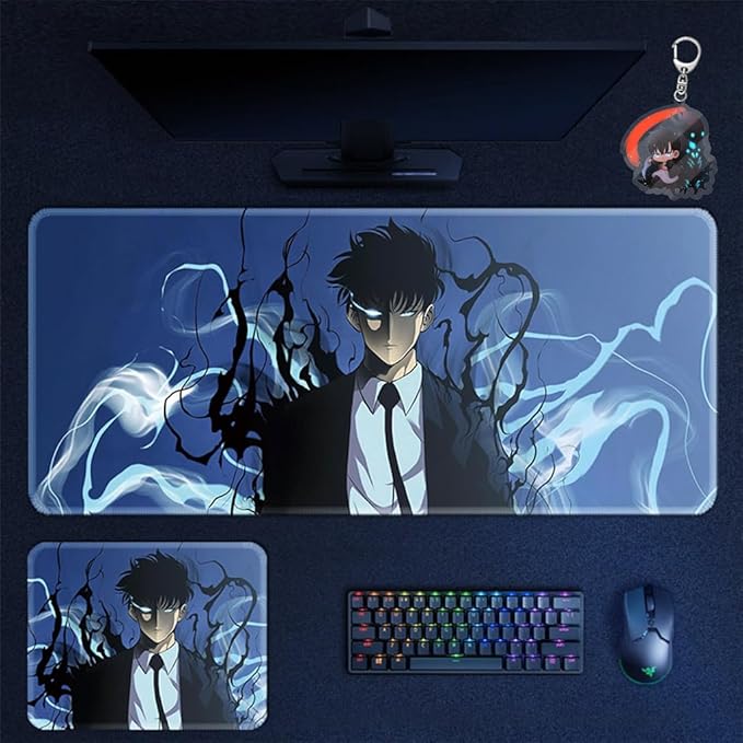 Solo Leveling Mouse Pad Large Gaming Desk Mat Non-Slip Rubber Base Kawaii Anime Mousepad Multiple Sizes (10435.4 x 15.7 inches)