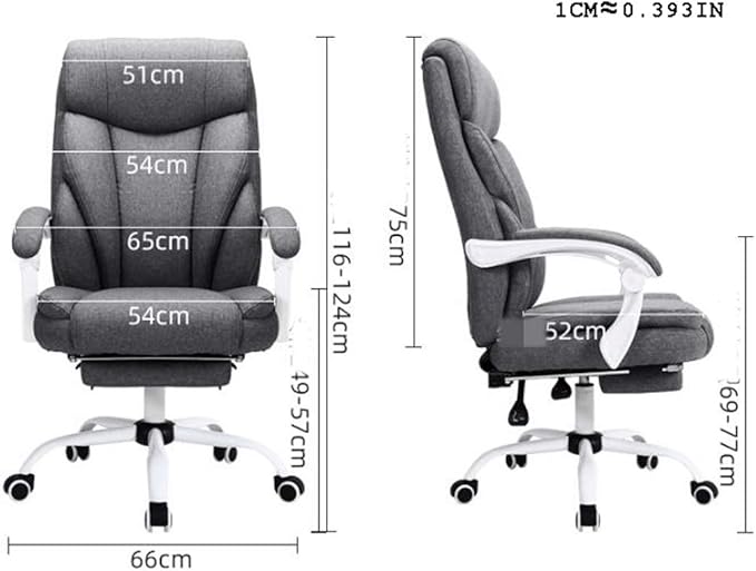 YYDS Chair Cotton Linen Gaming Chair High-Back Executive Ergonomic Swivel Chair for Home and Office Computer Chair Esports Chair Ergonomically (Color : Grey Size : with footrest)