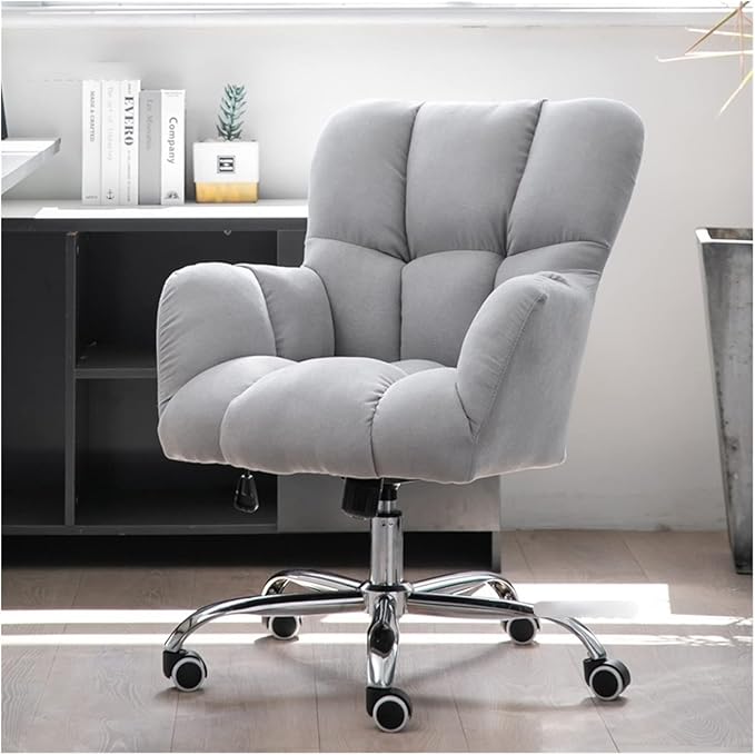 Adjustable Office Computer Chair with Armrest Home Office Chairs Back Armchair Furniture Computer Chair Swivel Game(Yellow)